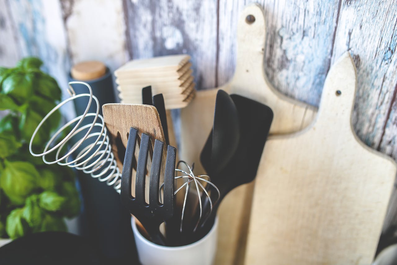 utensils and chopping boards